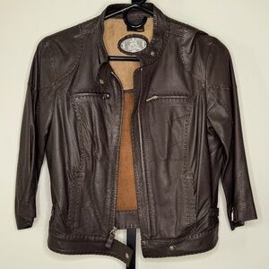Fendi Selleria Brown Leather Women's Jacket - Italian Luxury and Timeless Style